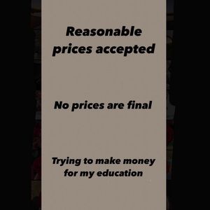 Reasonable prices are accepted. I am willing to negotiate prices.